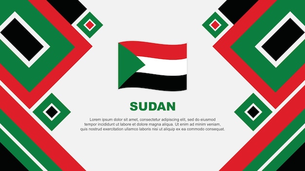 Флаг Судана Абстрактный дизайн фона Шаблон День независимости Судана Баннер Обои Векторная иллюстрация Судан Карикатура