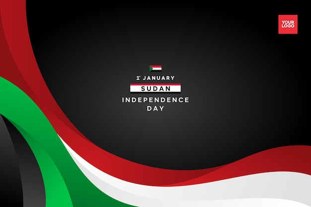 Флаг Судана лента День независимости