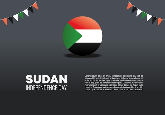 Manifesto del banner di sfondo del giorno dell'indipendenza del sudan per la celebrazione del 1° gennaio