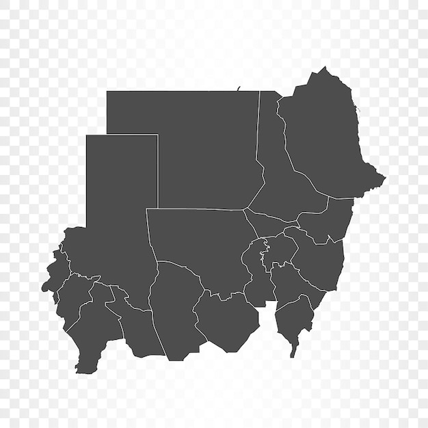 Vector sudan map isolated rendering