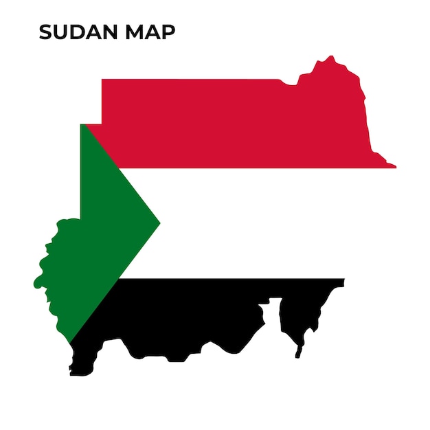 Sudan National Flag Map Design Illustration Of Sudan Country Flag Inside The Map vector image