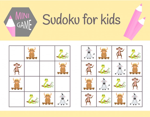 Vettore gioco di sudoku per bambini