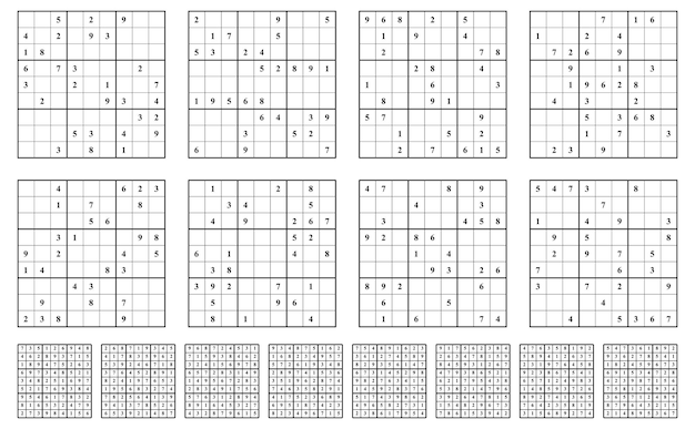 Sudoku Game with Answers. Simple Vector Design Set Stock Vector -  Illustration of vector, trainer: 204788413