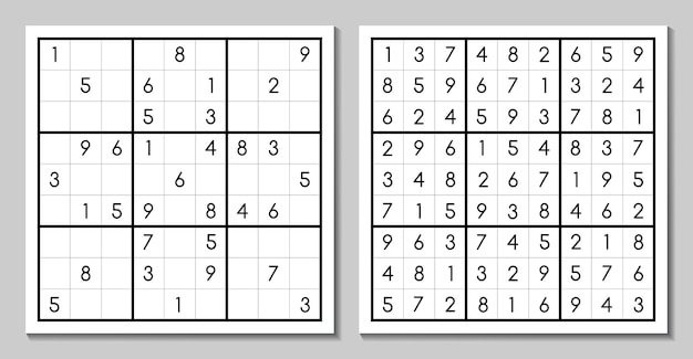 Vettore gioco di sudoku con la risposta