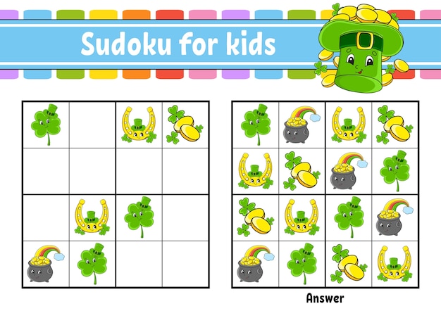 Sudoku for kids education worksheet