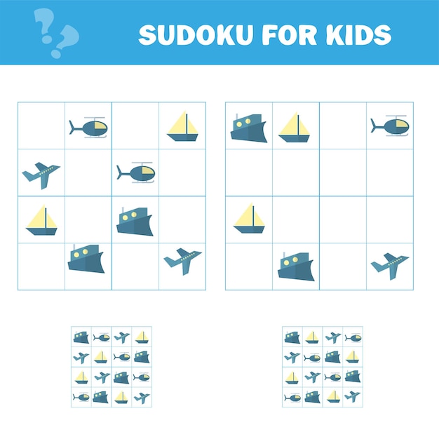 Sudoku for kids. game for preschool kids, training logic. puzzle game for children and toddler. logical thinking training.