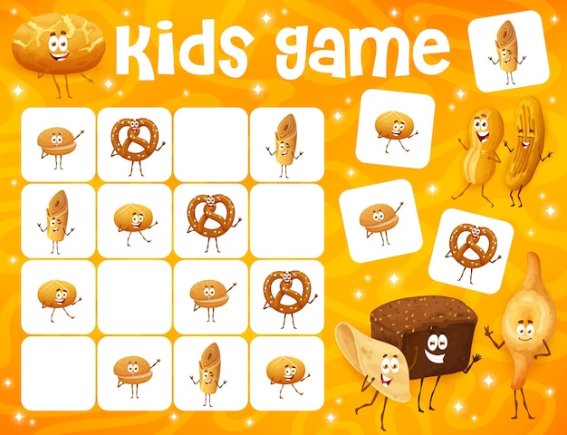 Sudoku gioco per bambini con personaggi dei cartoni animati da forno