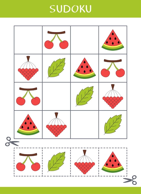 Sudoku per bambini semplice gioco di logica