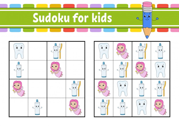 Vector sudoku for kids.