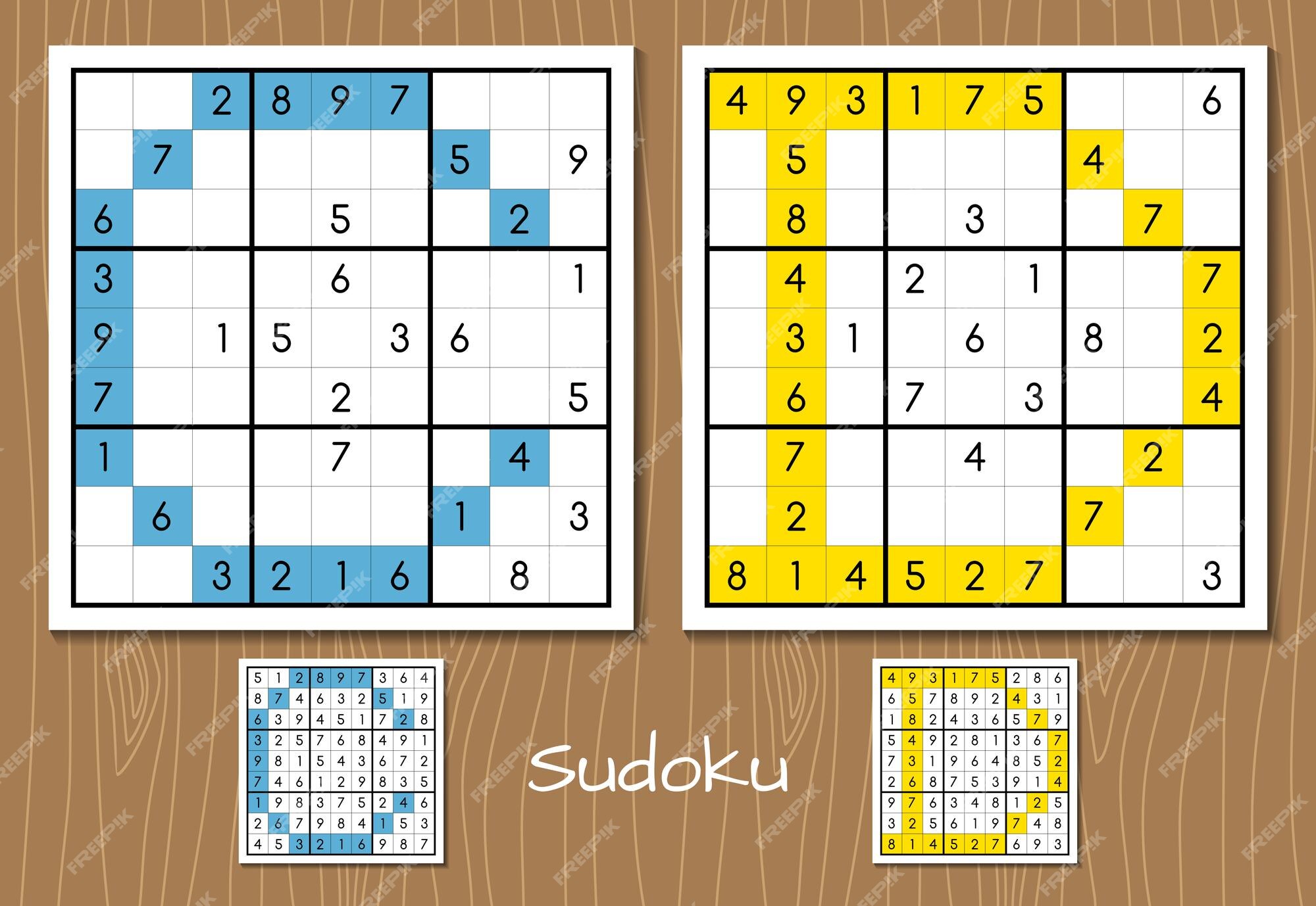 sudoku jogos conjunto com respostas médio dificuldade. 30765528 Vetor no  Vecteezy