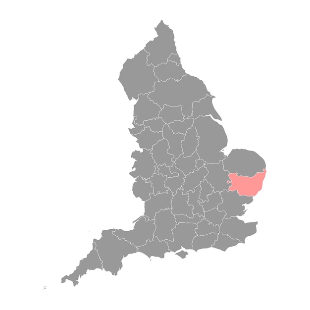 イングランドのサフォーク地図儀式郡ベクトル図