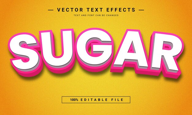 Vector sugar 3d bewerkbare teksteffectsjabloon