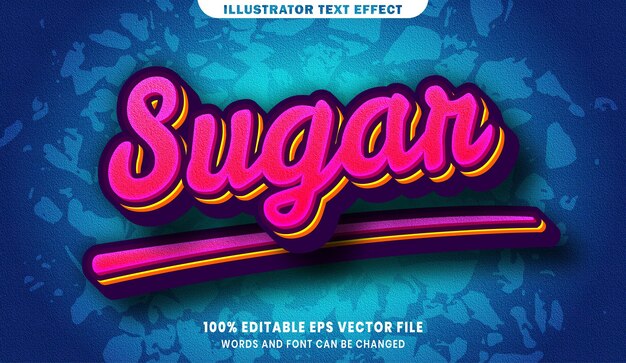 Sugar 3d editable text style effect