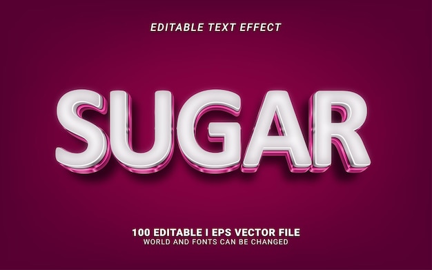 설탕 3d 스타일 텍스트 효과 디자인