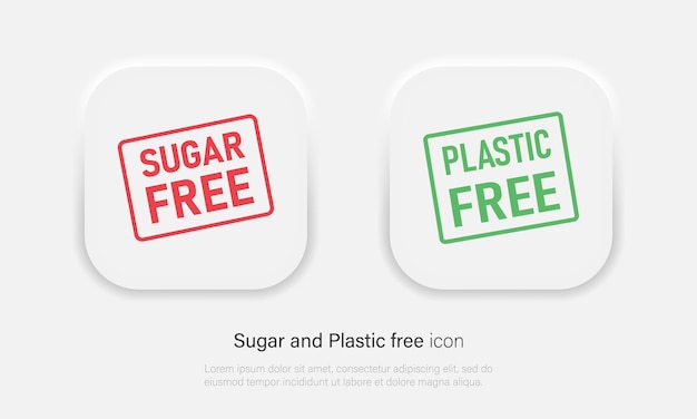 砂糖とプラスチックの無料ラベルアイコンニューモルフィズムスタイルの砂糖とプラスチックのシンボルはありませんvectoreps10