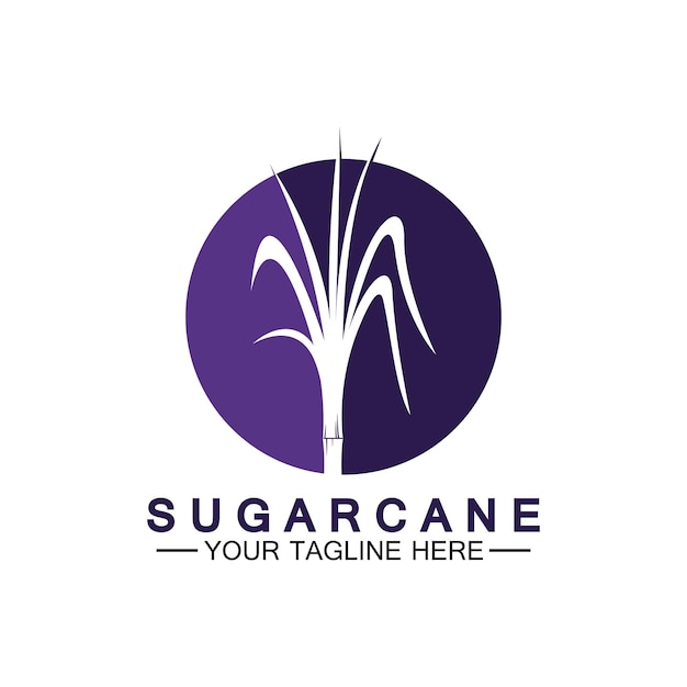 Vector sugar cane logo icon symbol vector illustration design template