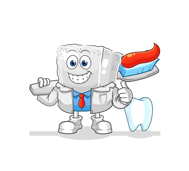 sugar cube dentist illustration character vector