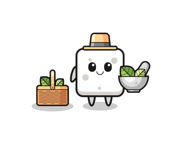 Sugar cube herbalist cute cartoon