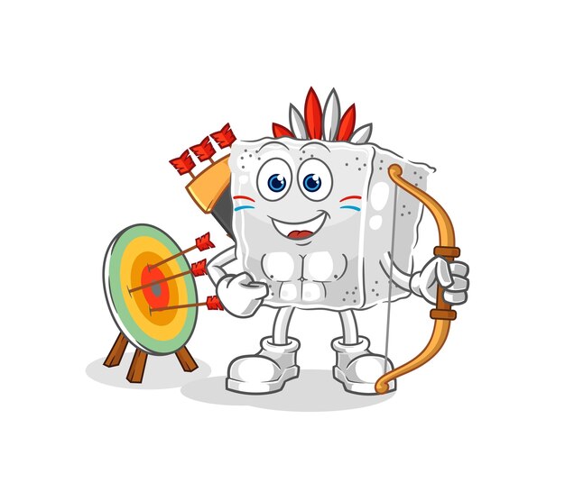 Sugar cube native american tribe cartoon mascot vector