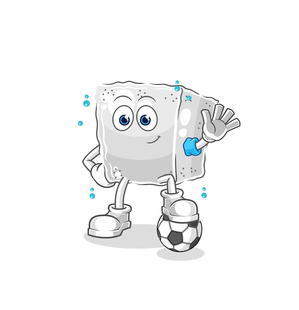 Sugar cube playing soccer illustration character vector