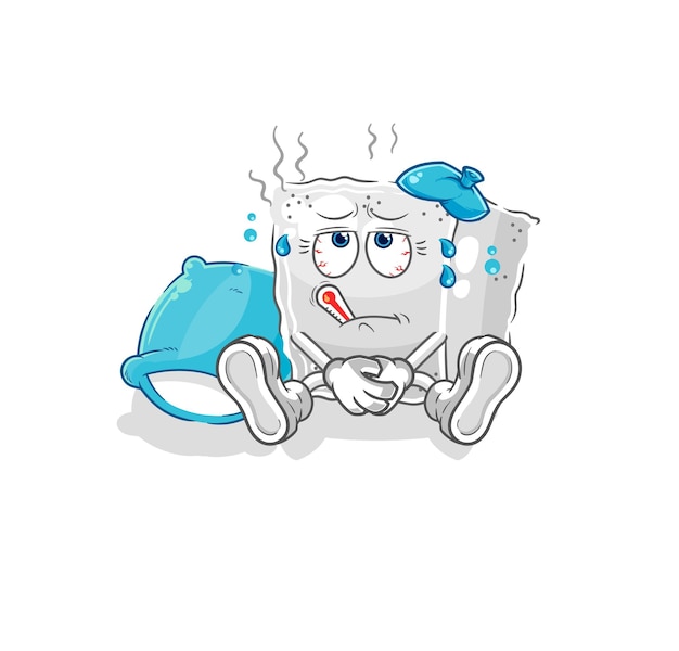 Sugar cube sick vector cartoon character