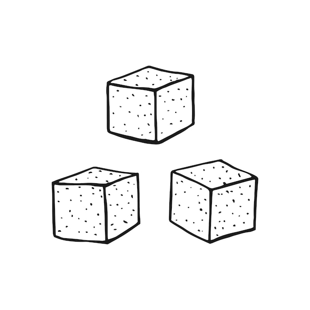 Vector sugar cubes hand drawn sweet lump vector illustration