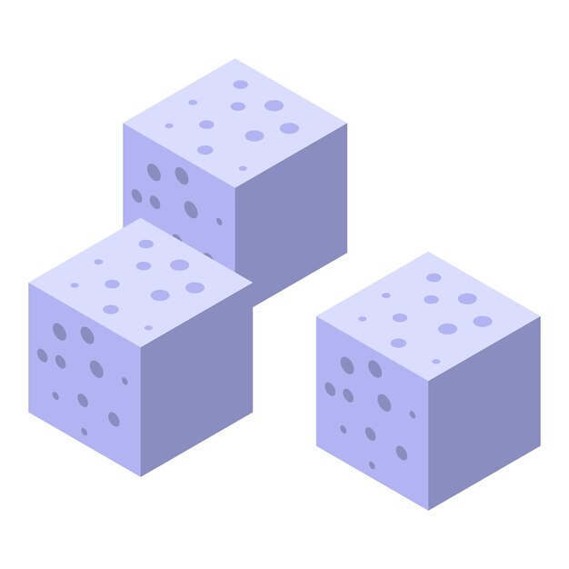 Icona dei cubetti di zucchero icona vettoriale isometrica dei cubetti di zucchero per il web design isolato su sfondo bianco