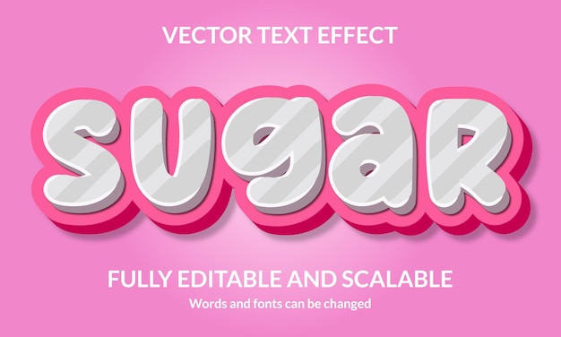 Sugar Editable 3D text style effect