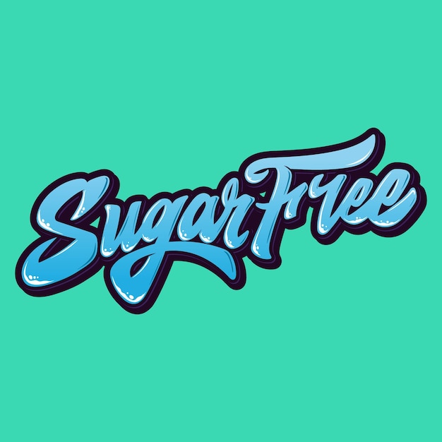 Sugar free hand typography vector