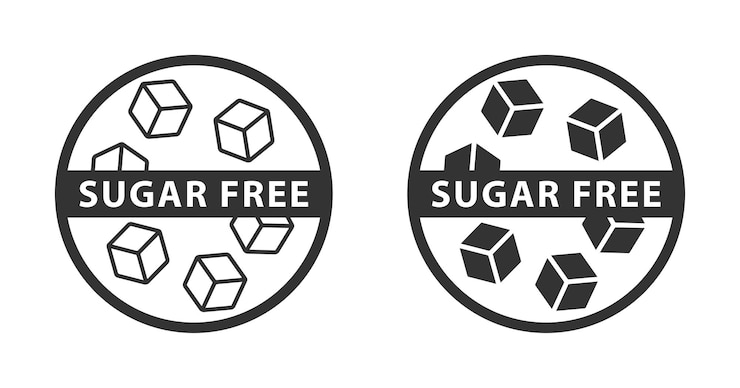 Vector sugar free icon food packaging decoration element for healthy natural organic nutrition vector illustration