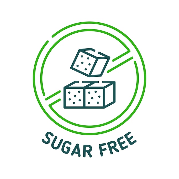 Vector sugar free icon sugar cubes low or zero calories