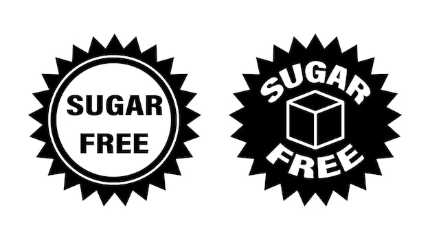 Sugar free Two round icons in black and white colors