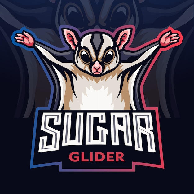 Sugar glider mascot. esport logo