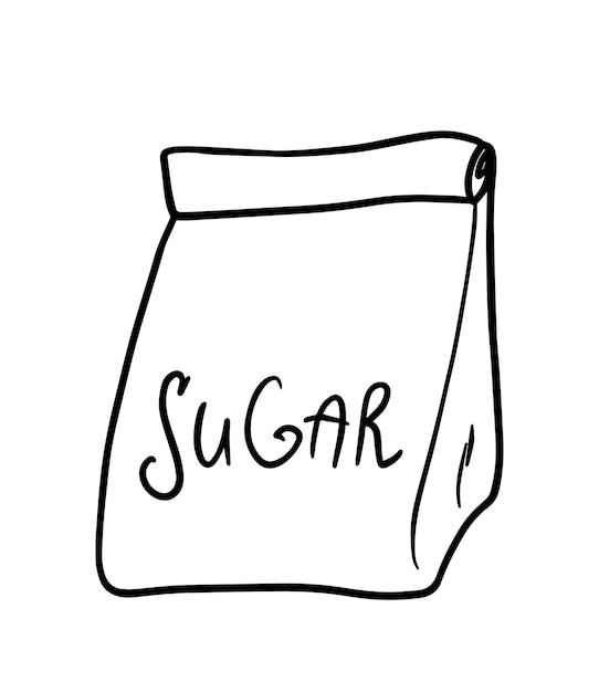 Sugar paper bag eco friendly packaging doodle linear cartoon coloring book