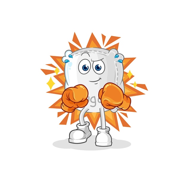 Sugar sack boxer character cartoon mascot vector