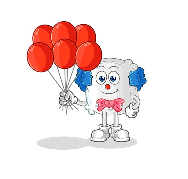 風船ベクトル漫画のキャラクターと砂糖袋ピエロ
