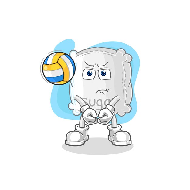 Sugar sack play volleyball mascot cartoon vector