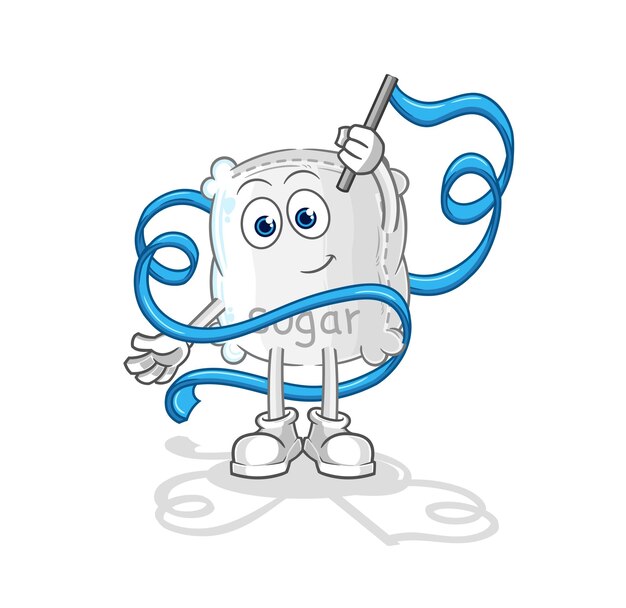 Sugar sack Rhythmic Gymnastics mascot cartoon vector