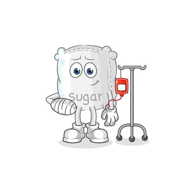 Sugar sack sick in IV illustration character vector