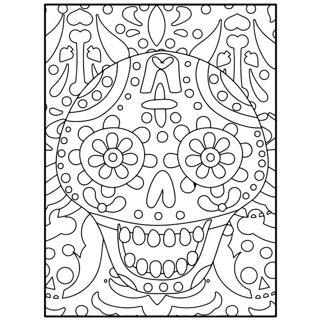 Sugar Skull Adult Coloring Pages