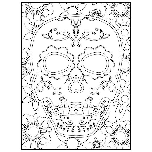 Sugar Skull Coloring Pages For Adult