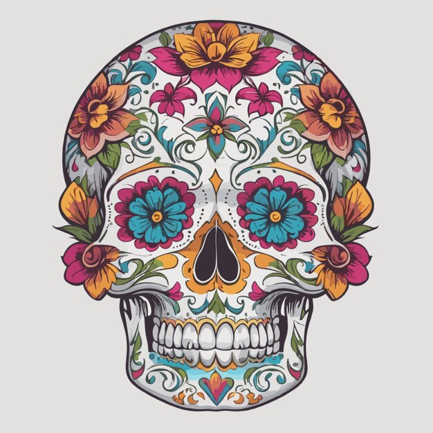 Sugar skull vector on a white background