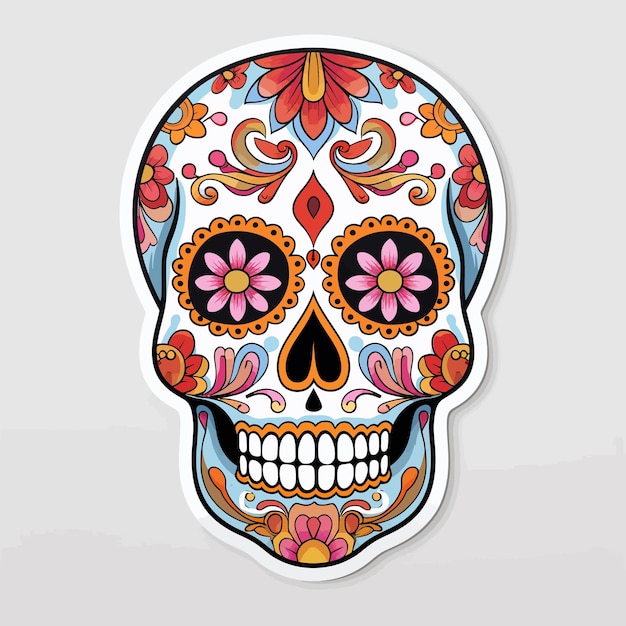 sugar skull with flower