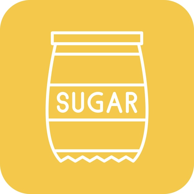 L'icona del vettore dello zucchero può essere utilizzata per le icone del mattino e della colazione
