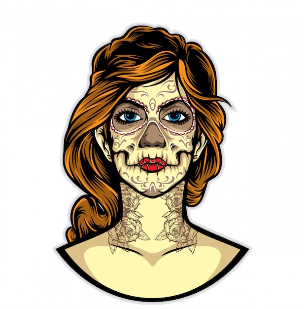 Vector sugarskull tattoo vector