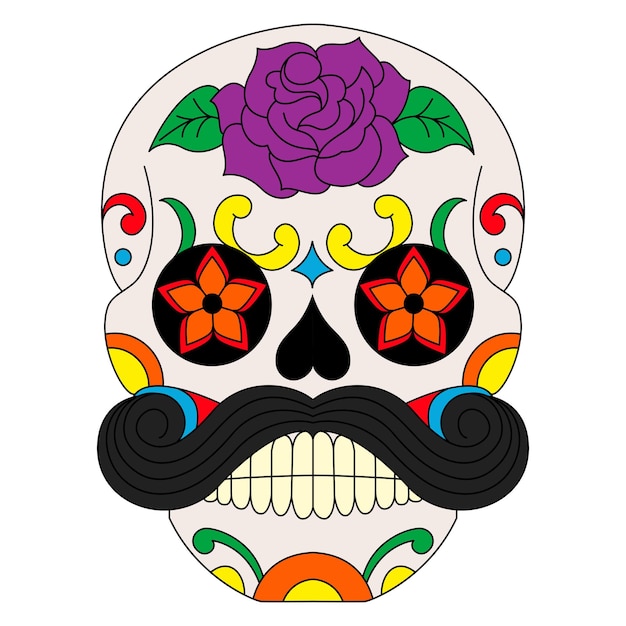 Vector suger skull 8color version