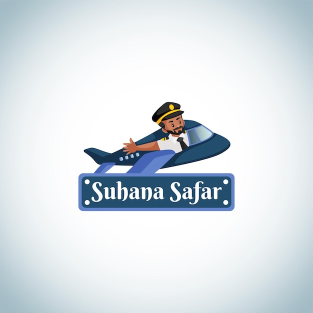 Modello di logo della mascotte di vettore di suhana safar