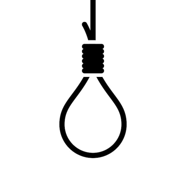 Vector suicide hang rope icon on white background