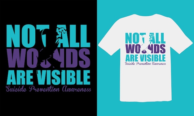 Vettore prevenzione del suicidio tipografia t-shirt designawareness for suicide prevention