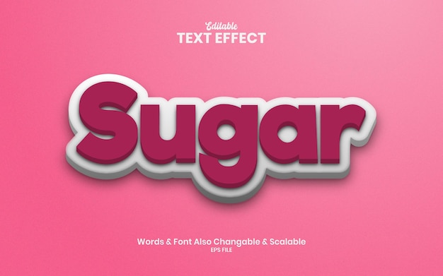 Suiker 3d bewerkbaar teksteffect